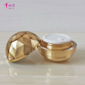 Ball Shape Acrylic Cream Jar with Diamond Surface